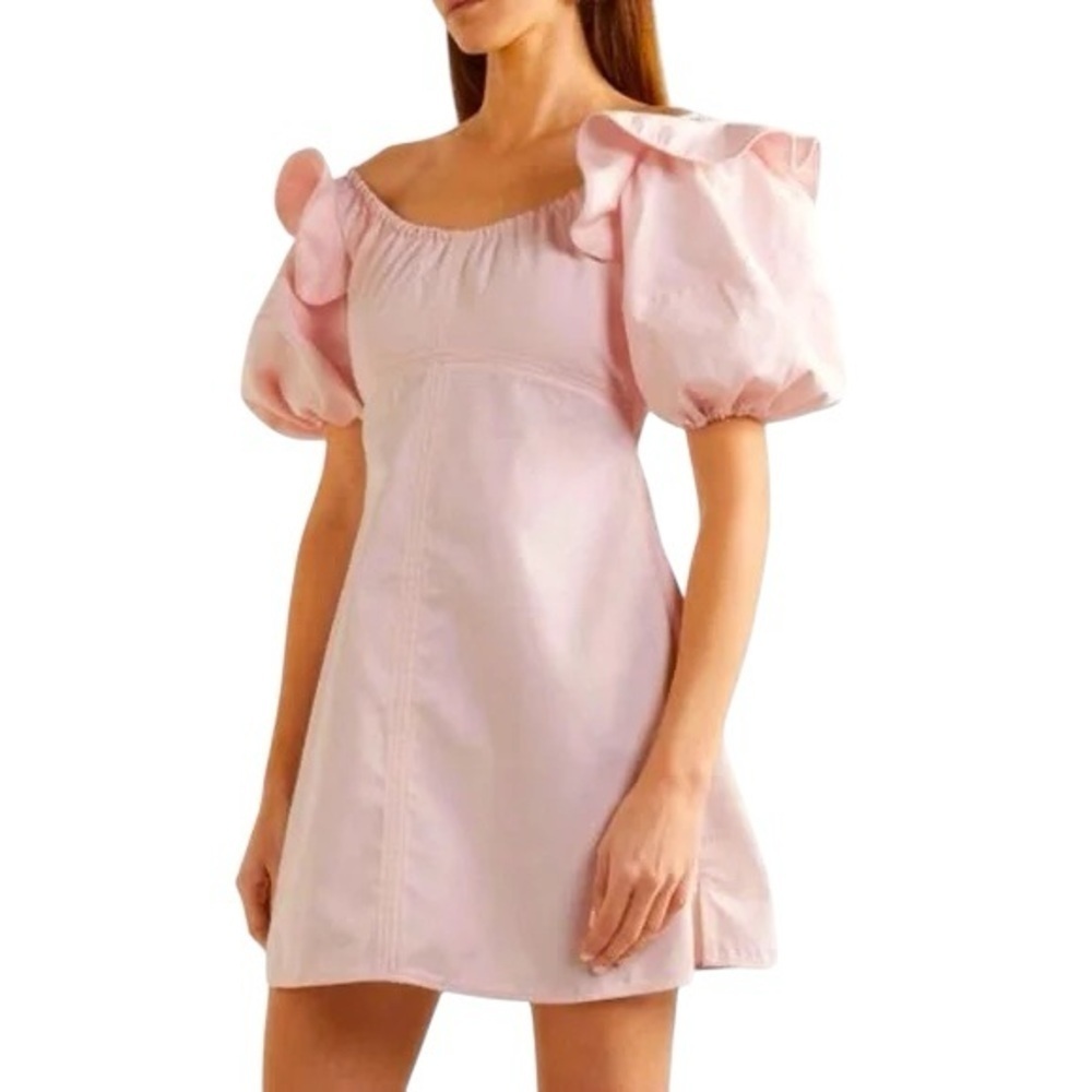 Ellery Valeria Light Pink Puff Sleeve Mini Dress Size 0